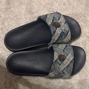 Kurt Geiger Blue Denim Slide Sandals